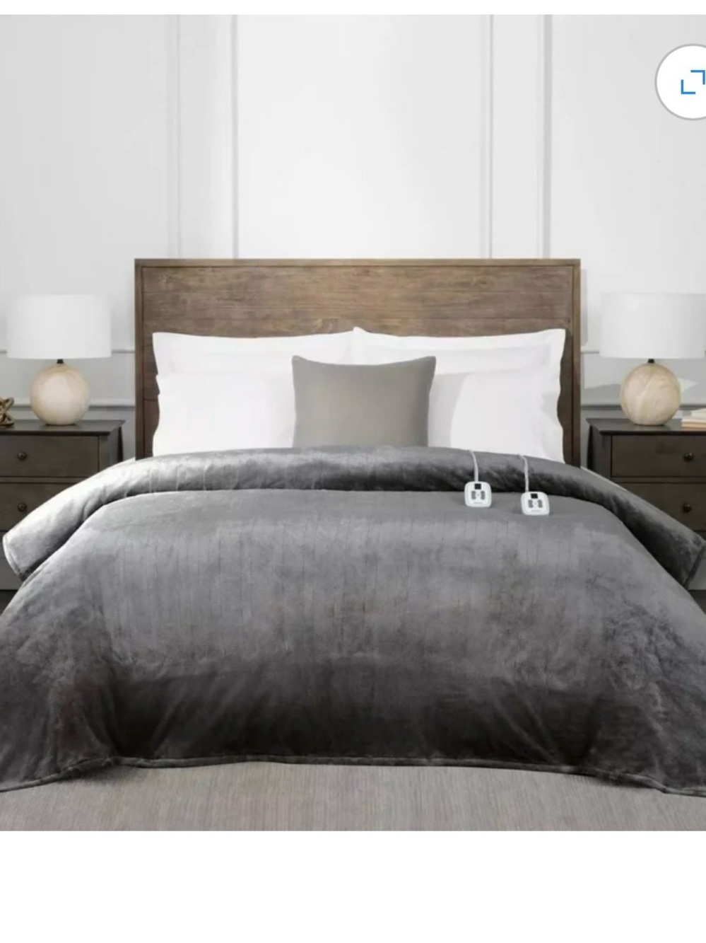 Brookstone Plush Heated Microfiber Comforter - Gray Queen